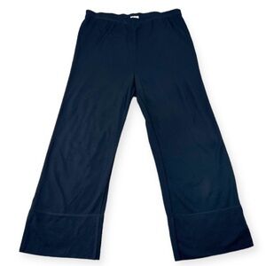 J. Jill Pull On Slinky Stretch Ankle Pants Elastic Stretch Black Liquid Knit